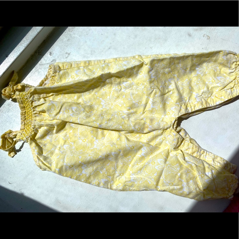 Janie and jack yellow floral romper